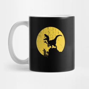 Funny Halloween Dinosaur Moon Silhouette Velociraptor Mug